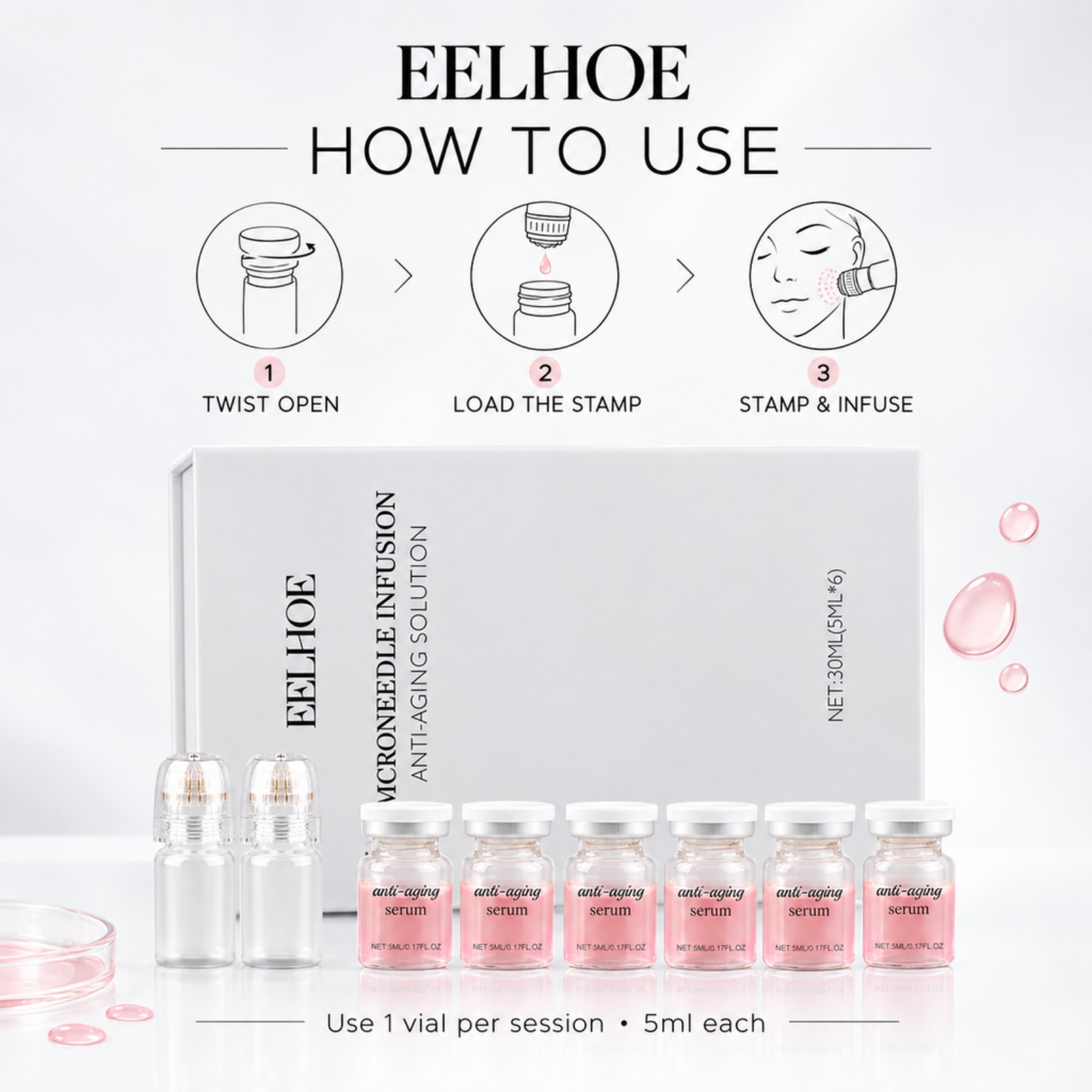 Kit de Sérum com Microagulhas  - Hyaluronic Acid Facial Serum avaliação e preço